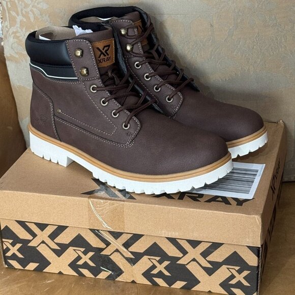 xray Other - Xray Archer Brown Lace-Up Boots Men’s 12 Workwear Style Lug Sole Combat